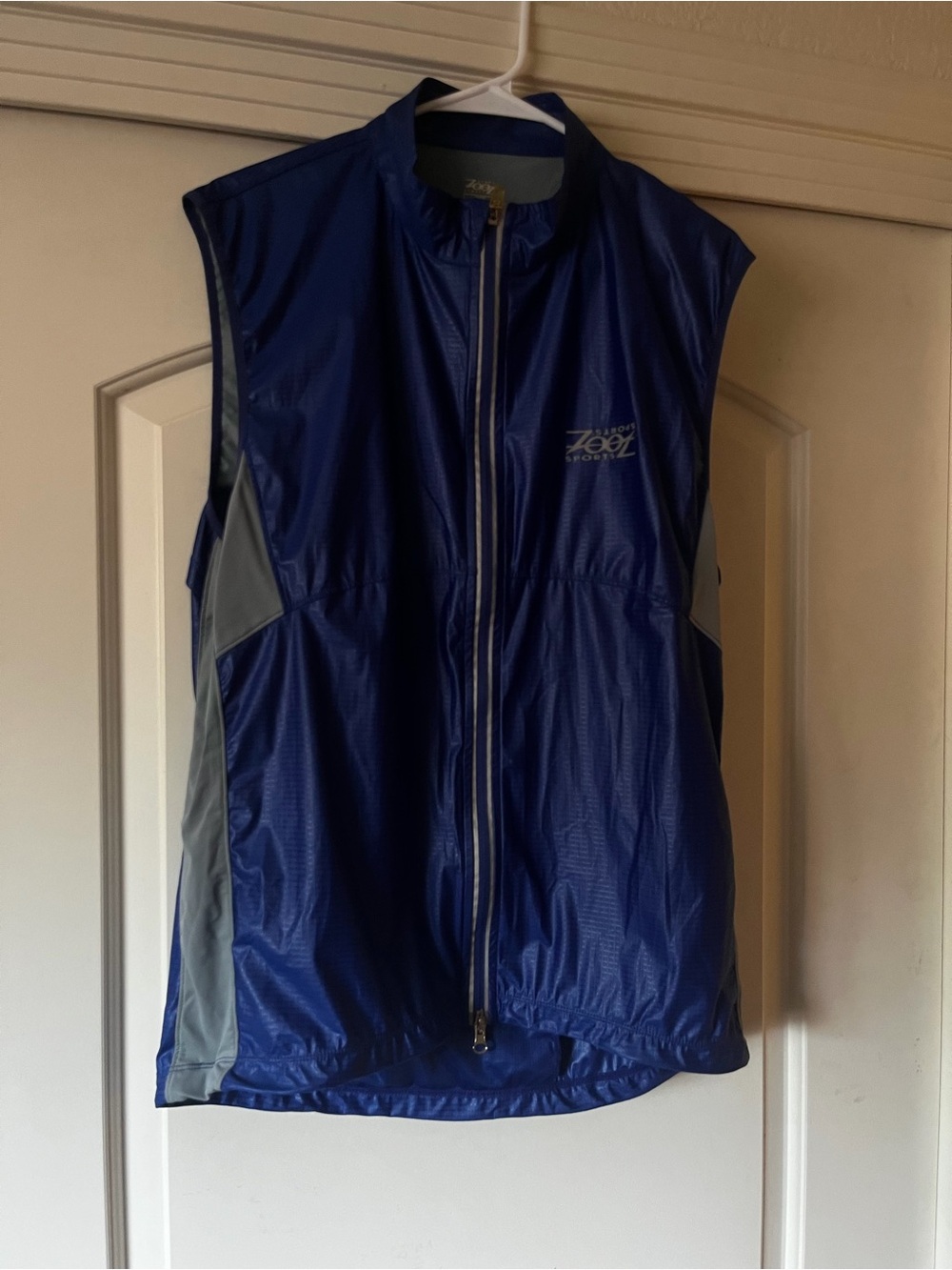 Zoot Blue & Gray Cycling Vest with Reflective Trim